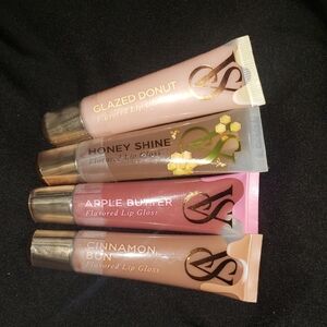 Flavored Lip Gloss Set - Glazed Donut, Honey Shine, Apple Butter, Cinnamon Bun